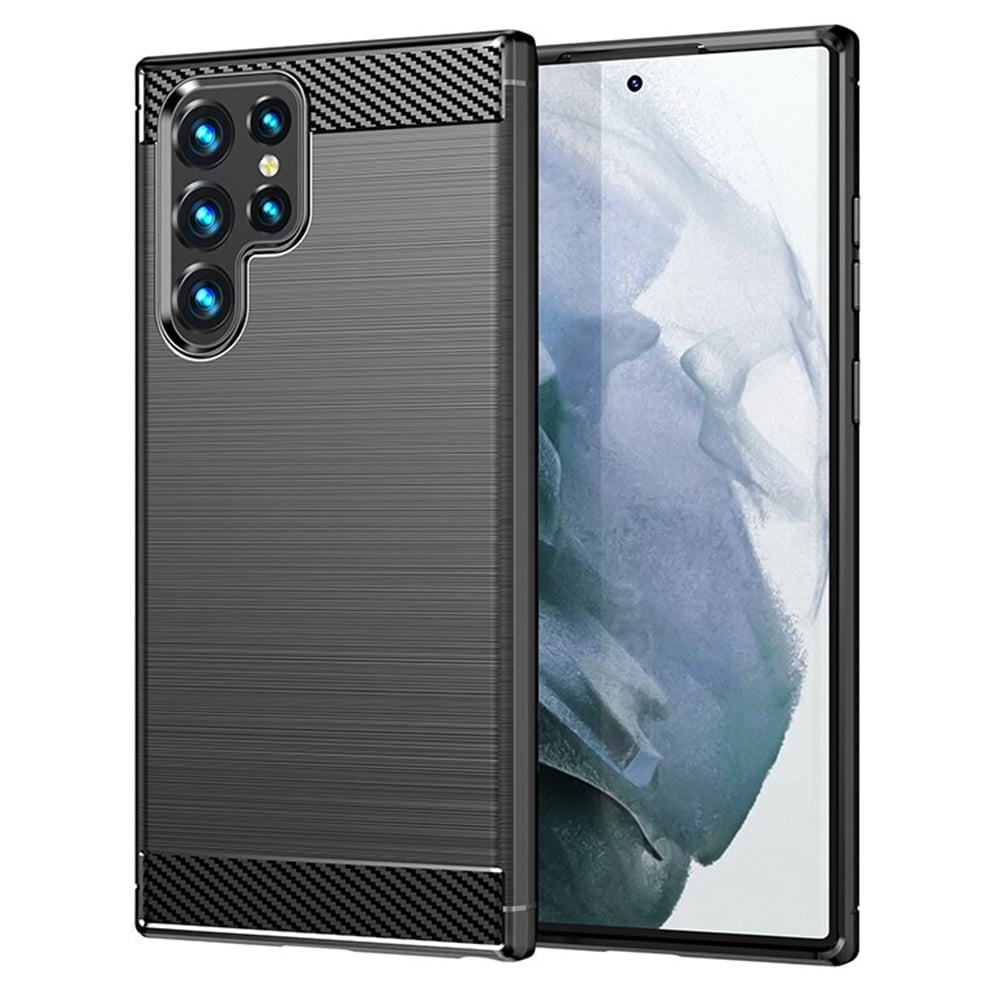 111041 Techsuit Carbon Silicone Suojakuori, Samsung Galaxy S22 Ultra - Image 1