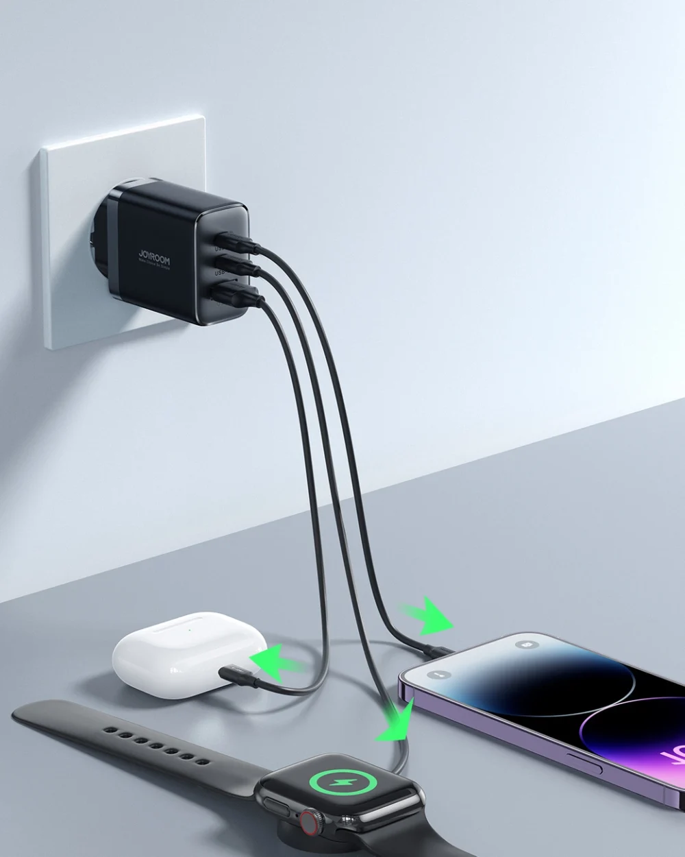 Joyroom Trio 2xUSB-C + USB-A 32W PD Laturi - Image 2