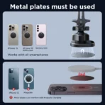 Joyroom JR-ZS400 Magneettinen autoteline puhelimelle kojelautaan - Musta - Image 10