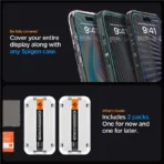 Spigen - Glas.tR EZ-FIT (2 pack) Panssarilasi -  iPhone 15 Pro Max - Kirkas - Image 13