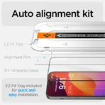 Spigen - Glas.tR EZ-FIT (2 pack) Panssarilasi -  iPhone 15 - Musta - Image 7