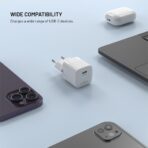 FIXED  Minilaturi USB-C PD GaN 30W + USB-C/C kaapeli Valkoinen - Image 3