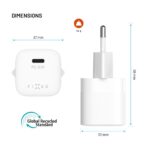 FIXED  Minilaturi USB-C PD GaN 30W + USB-C/C kaapeli Valkoinen - Image 8