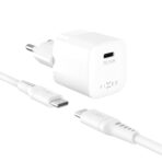 FIXED  Minilaturi USB-C PD GaN 30W + USB-C/C kaapeli Valkoinen
