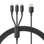 Data Cable USB to USB-C, Lightning, Micro-USB, 100W, 480Mbps, 1.5m - Baseus (P1037770705123-00) - Musta
