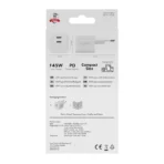 X2O 45 W kaksinkertainen kotilaturi USB-C/C GaN valkoinen
