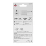 X2O 65 W kolminkertainen kotilaturi USB-C/C/A GaN valkoinen