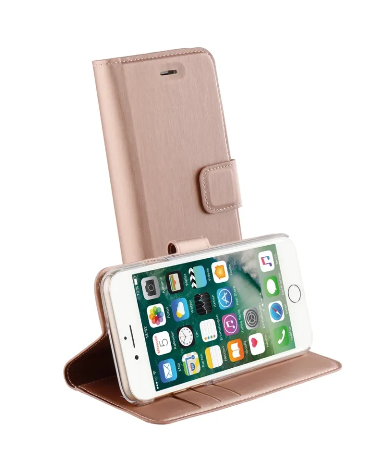 Classic Lompakkokotelo iPhone SE/8/7/6 Ruusukulta
