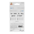 X2O Longlife 100 W USB-C/C-kaapeli 1 m valkoinen