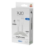 X2O Longlife 100 W USB-C/C-kaapeli 1 m valkoinen